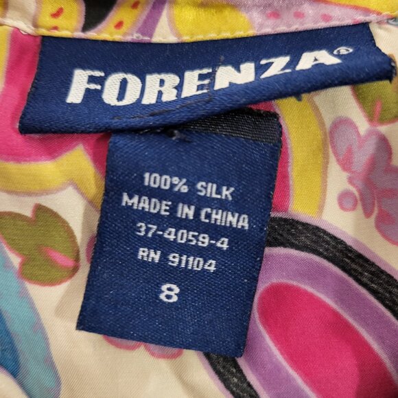 Forenza Vibrant Paisley Blouse in Pink, Blue, and Cream - Picture 4 of 9